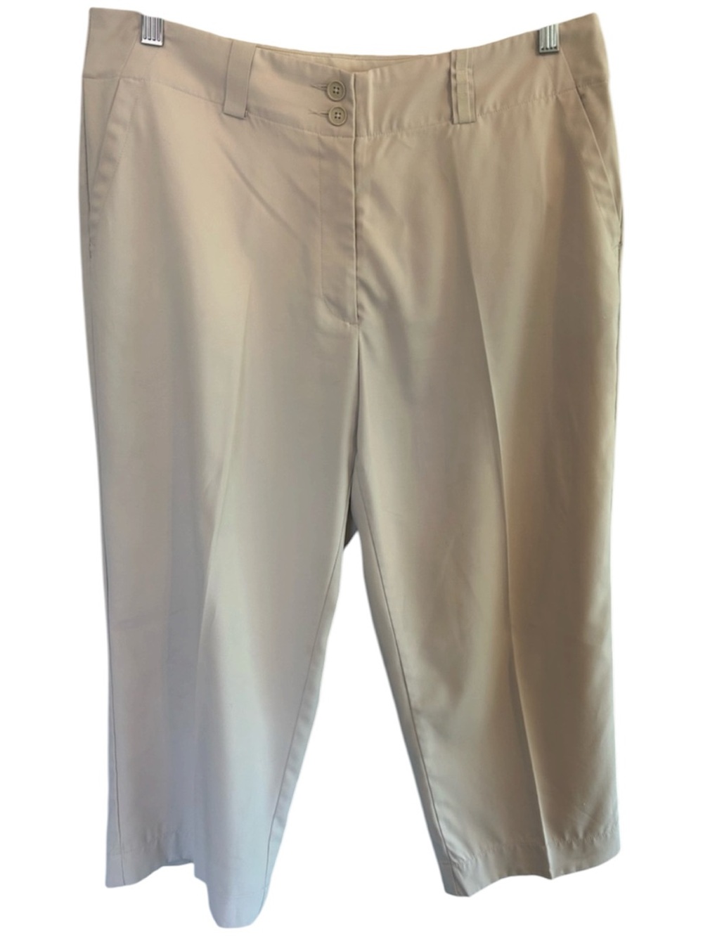 NIKE Golf Sporty Prep Dri-Fit Beige Cropped Kakhi Pants Lightweight Capris 12